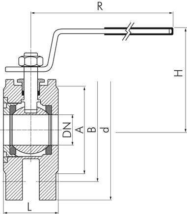 Kompakt-Flanschkugelhahn Eco-Line, Edelstahl, DN25-PN40 (DIN/EN)