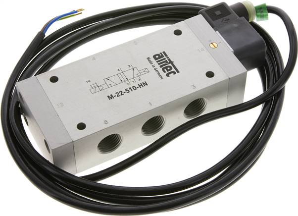 5/2-Wege Magnetventil, G 1/2", Luftfeder, 24 V= (ATEX)