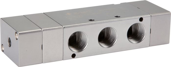 5/3-Wege Pneumatikventil, Mittelstellung geschlossen, G 1/2" (Pilot G 1/8")