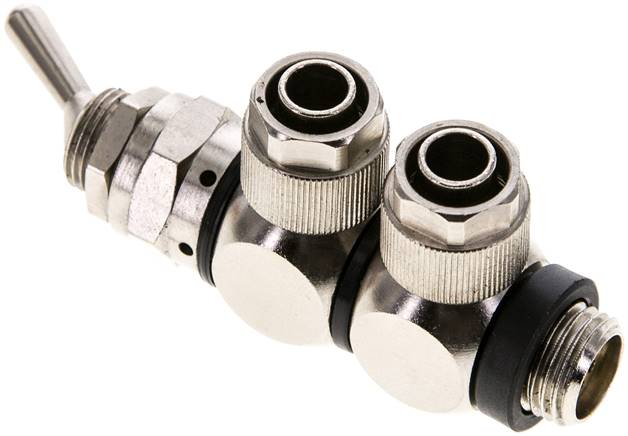 4/2-Wege Kipphebelventil 10 x 8 mm (außen x innen) / G 1/4" (AG)