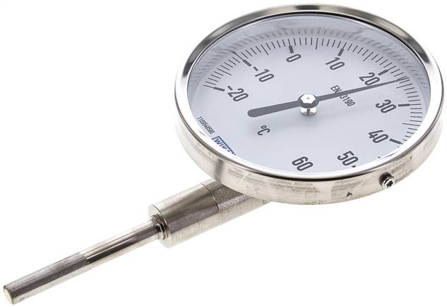 Bimetallthermometer, senkrecht D100/-20 bis +60°C/63mm, Edelstahl