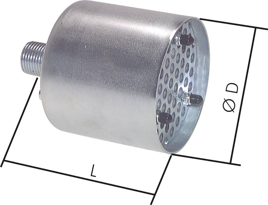 Hochleistungs-Schalldämpfer G 1" (PN 6 bar)