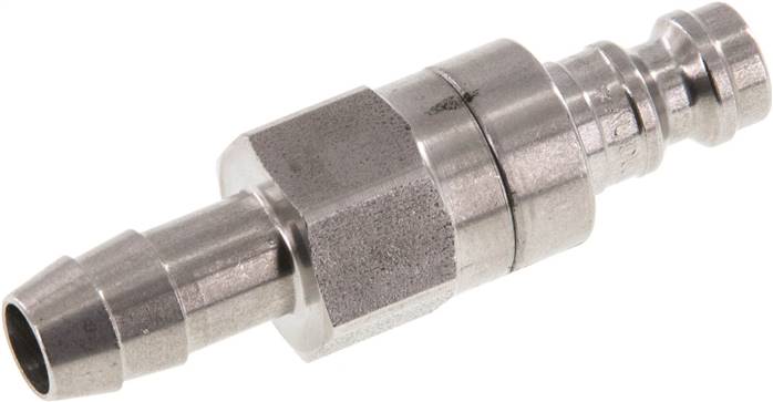 Kupplungsstecker (NW5) 8 (5/16")mm Schlauch, Edelstahl, beidseitig absperrend