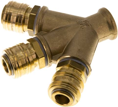 3-fach-Luftweiche mit Schnellkupplungen, G 1/2" (IG)