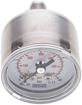ES-Manometer waagerecht, 40mm, 0 - 40 bar, G 1/8"