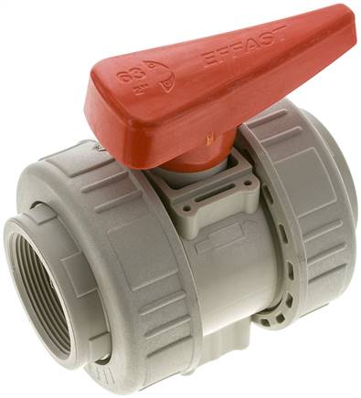 Kugelhahn, PP-H / EPDM, Rp 2" (Industrieausführung)