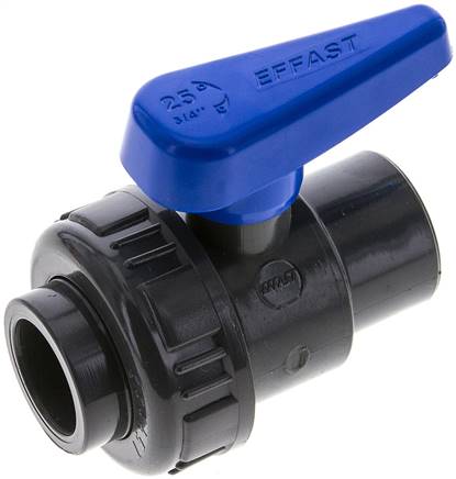 Einring-Klebemuffen-Kugelhahn, PVC-U, 25mm (Wasserausf.)