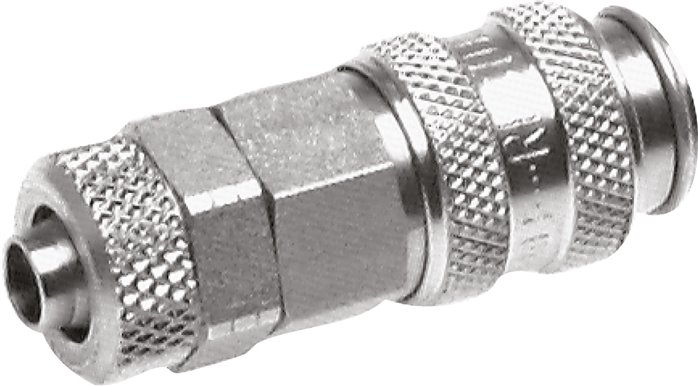 Schnellkupplung (NW2,7) 6x4mm Schlauch, Edelstahl
