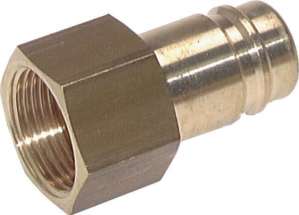 Kupplungsstecker (NW15) G 1"(IG), Messing vernickelt, beidseitig absperrend