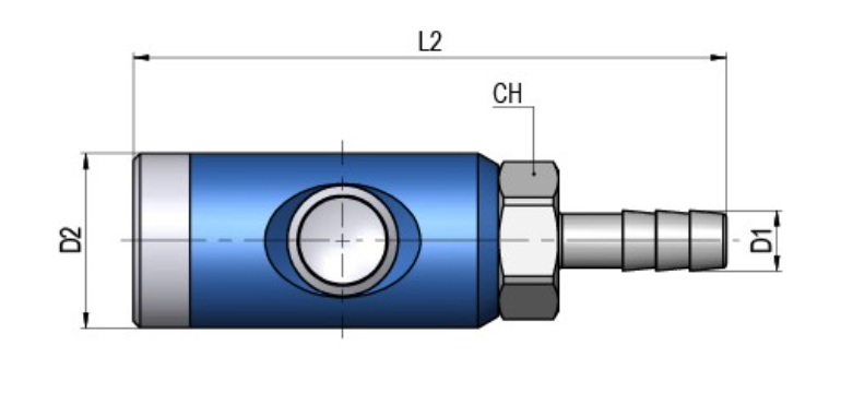 FAIRAIR Sicherheitskupplung SSK-7,4-9, Tülle LW 9 drehbar NW 7,4, eloxiert, FA60017