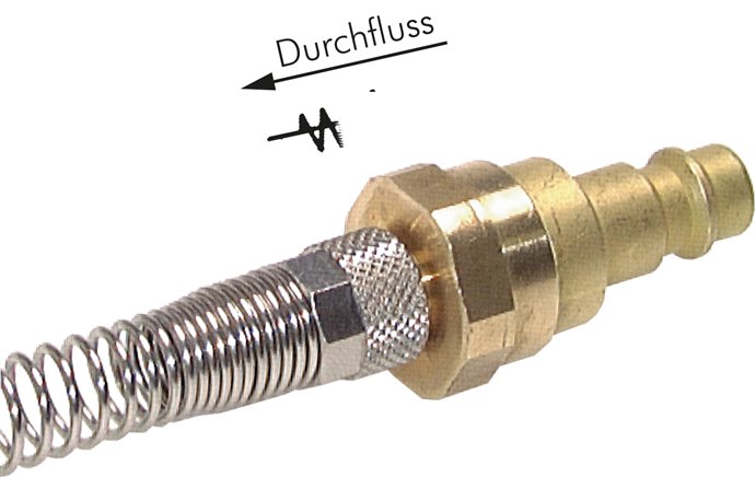 Kupplungsstecker (NW7,2) 10x8mm Schl. mit Rückschlagventil, mit Knickschutz