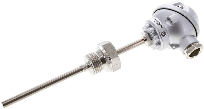 Widerstandsthermometer Pt100 (2-Leiter), G1/2"-6x100mm, mit kurzem Halsrohr