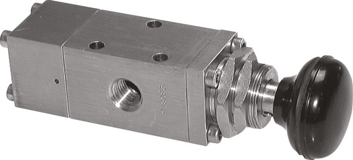 5/2-Wege Tasterventil, G 1/2", Federrückstellung