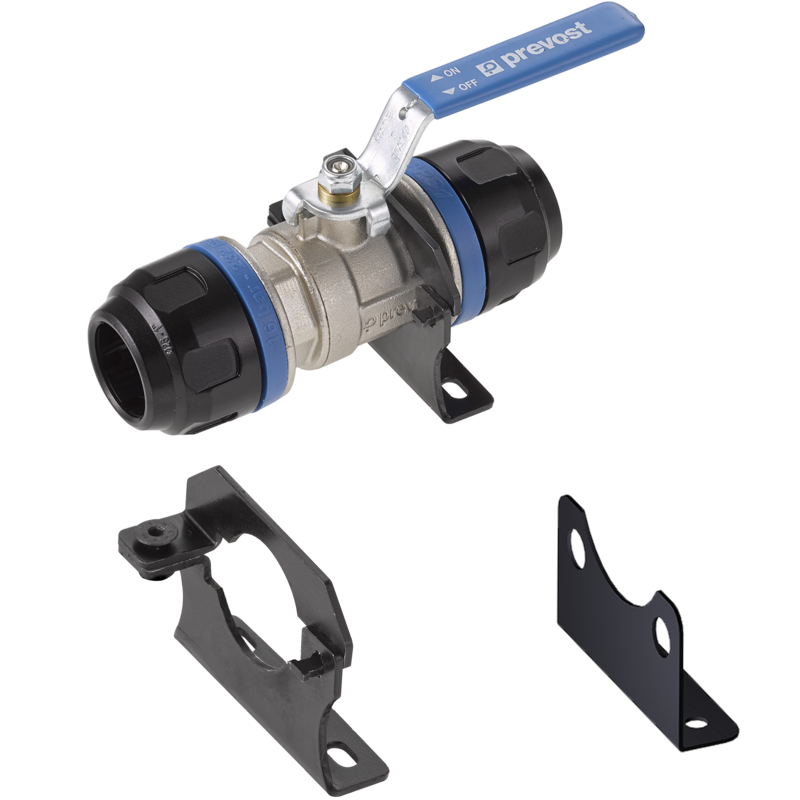 PREVOST-HALTEKLEMME für PPS1 Kugelhahn für Rohr mit Außen-Ø = 16 mm