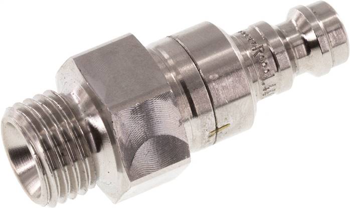 Kupplungsstecker (NW5) G 1/4"(AG), 1.4404, beidseitig absperrend