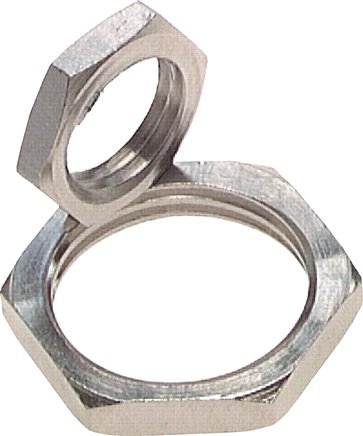 Sechskant-Gegenmutter M 20x1,5, Messing vernickelt