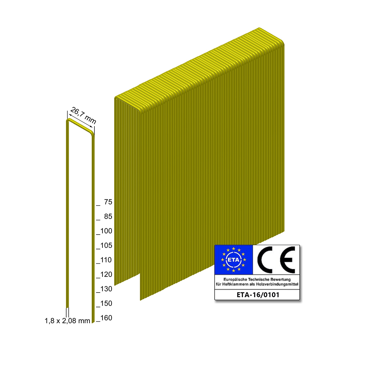 Prebena Heftklammern WP150CSVHA-ETA stark verzinkt geharzt