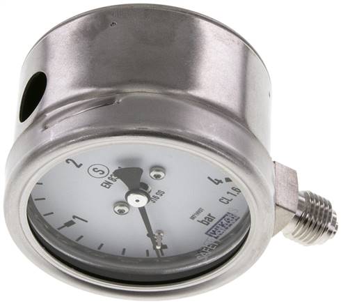 Sicherheits-Manometer senkrecht, 63mm, 0 - 4 bar