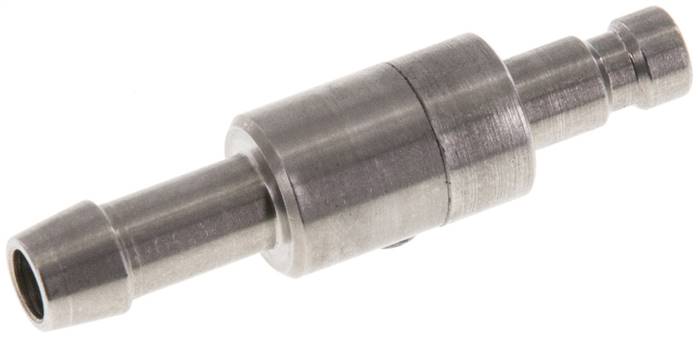 Kupplungsstecker (NW2,7) 5mm Schlauch, Edelstahl, beidseitig absperrend