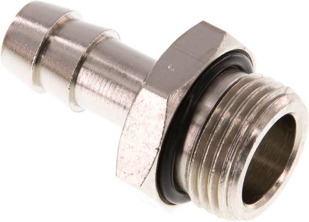Gewindetülle mit O-Ring G 3/8"-9 (3/8")mm, Messing vernickelt