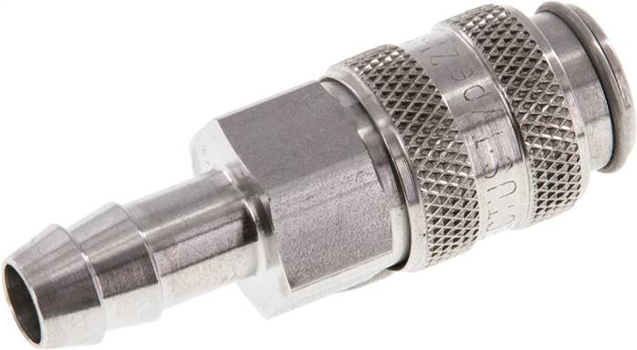Schnellkupplung (NW5) 8 (5/16")mm Schlauch, 1.4404, für Stecker beidseitig absperrend