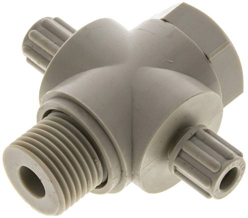 T-Verschraubung G 1/2"-6x4mm, Polypropylen, Hohlschraube