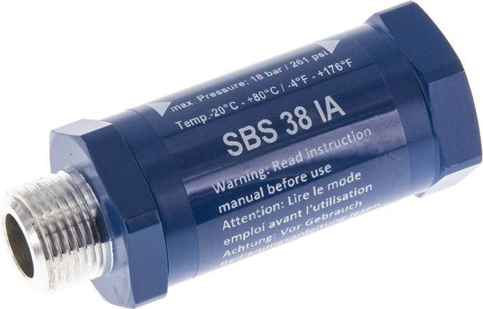 Schlauchbruchsicherung G 3/8" (Innengewinde / Außengewinde)