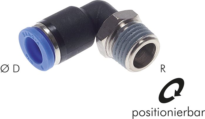 Winkel-Steckanschluss R 1/4"-4mm, IQS-Standard
