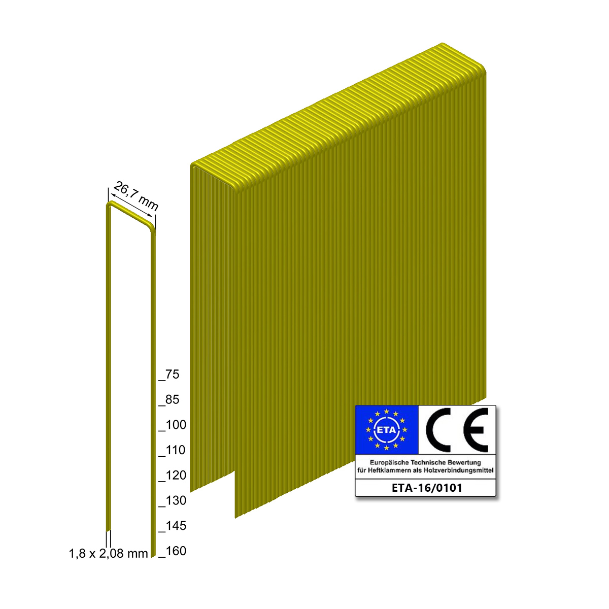 B-WARE Prebena Heftklammern WP100CRFHA-ETA rostfrei geharzt - VPE 2.180 Stück