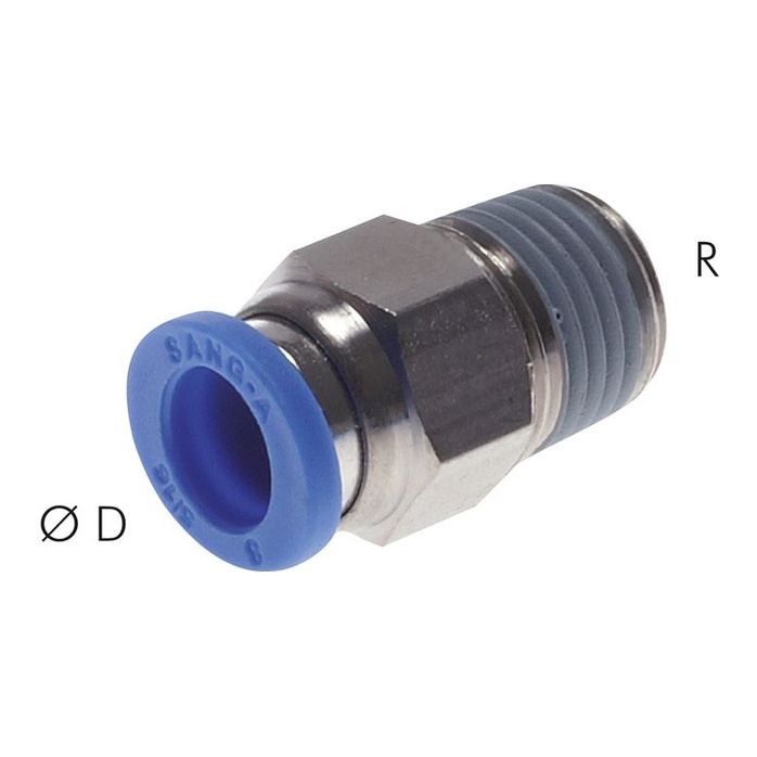 Connettore a innesto dritto R 1/8"-6mm, standard IQS