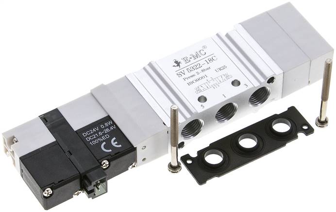Magnetventil für S2V, 5/3-Wege (Mittelstellung geschlossen) Typ SV 5322-18C