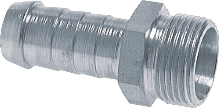 Schlauchnippel M 30 x 2 (20 S), 17 - 18mm, Stahl verzinkt