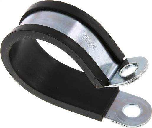 Gummiprofilierte Rohrschelle 48mm, DIN 3016-1