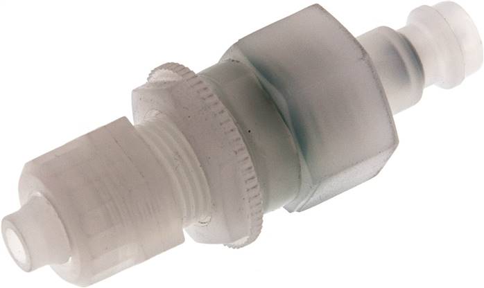 Schott-Kupplungsstecker (NW5) 8x6mm Schlauch, PVDF, beidseitig absperrend