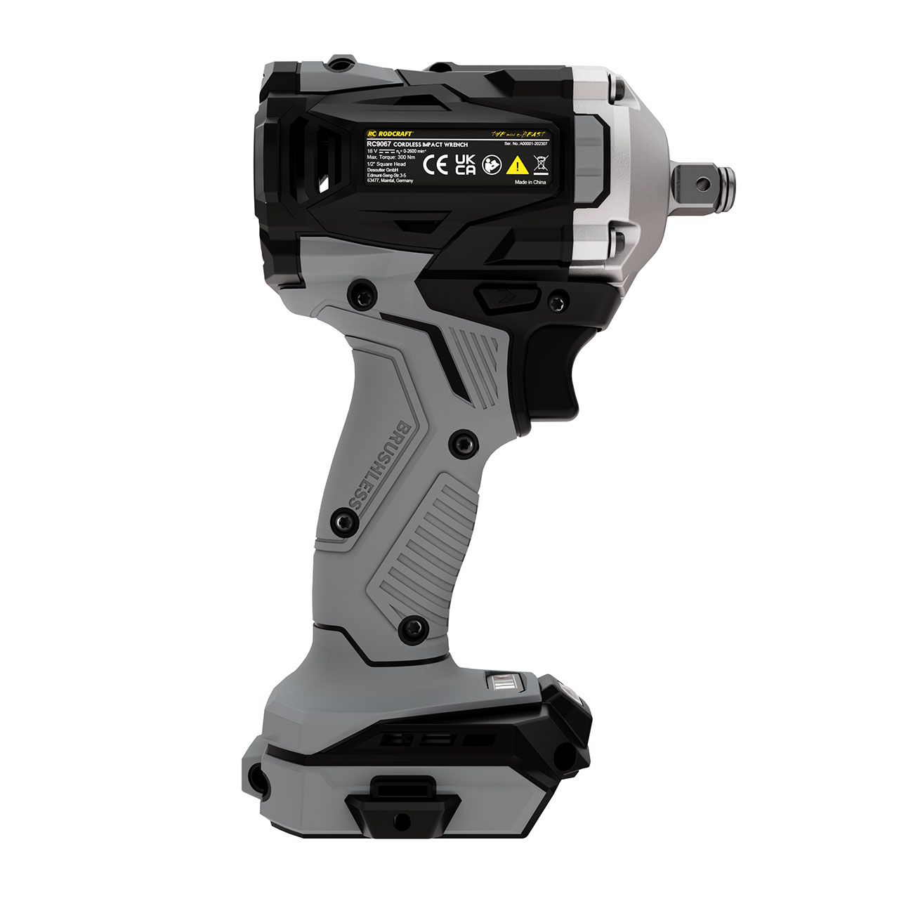 Rodcraft RC9067 Akku-Schlagschrauber "Mini eBeast", Vierkant 1/2 Zoll,  max. Lösemoment 500 Nm, LED-Licht, ohne Akku, ohne Ladegrät, im Karton