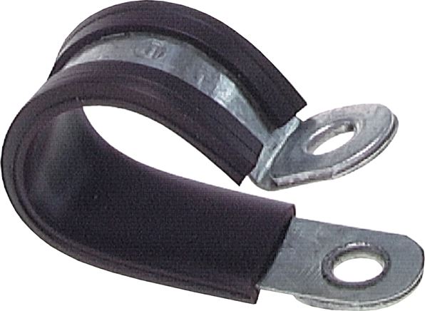 Gummiprofilierte Rohrschelle 38mm, DIN 3016-1