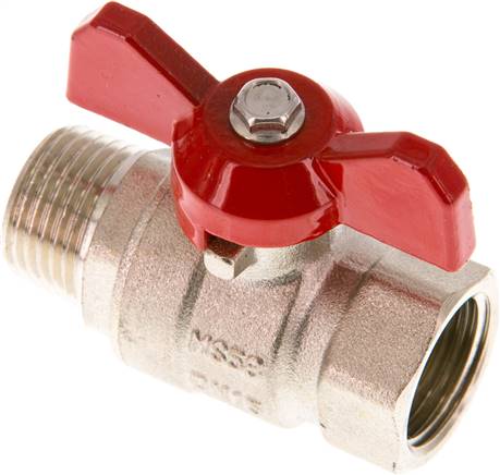 Messing-Kugelhahn, Eco-Line, R 1/2" / Rp 1/2", 0 bis 25bar -Eco-Line, Knebelgriff