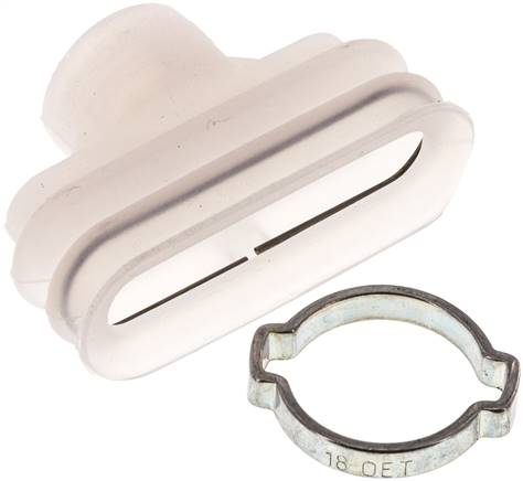 Ovalbalgsauger, 45 x 15mm, Hub 8,5mm, Silikon (60A, transparent)