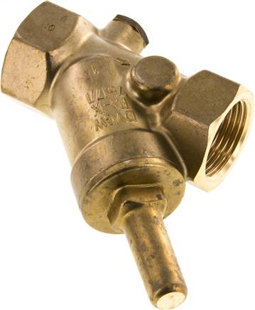 Schrägsitz-Rückschlagventil, Rp 1", PN 10 / DVGW, Messing
