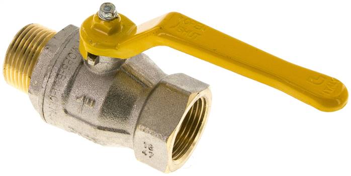 Messing-Kugelhahn, DVGW, R 1" / Rp 1", -0,9 bis 40bar
