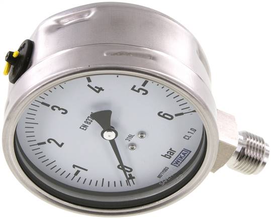 Chemie-Manometer senkrecht, 100mm, 0 - 6 bar