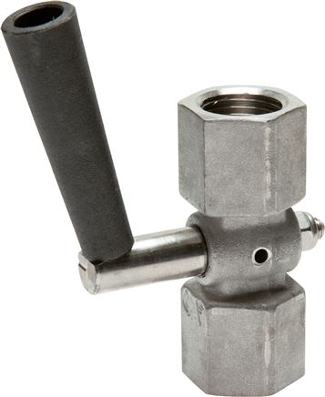 Manometer-Absperrhahn G 1/2" Muffe - Muffe, 1.4571, ohne Prüfanschluss
