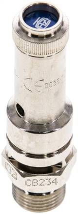 TÜV-Sicherheitsventil G 3/8" (DN8), 0,50 bar, Messing vernickelt