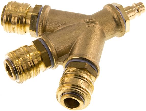 3-fach-Luftweiche mit Schnellkupplungen, Kuppl.-Stecker, 312