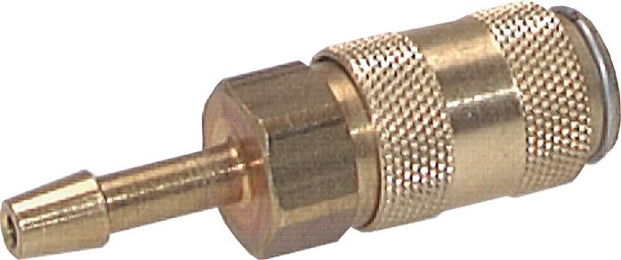 Schnellkupplung (NW2,7) 4mm Schlauch, Messing, für Stecker beidseitig absperrend