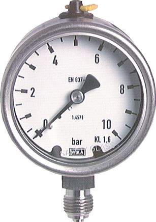 Chemie-Manometer senkrecht, 63mm, 0 - 400 bar