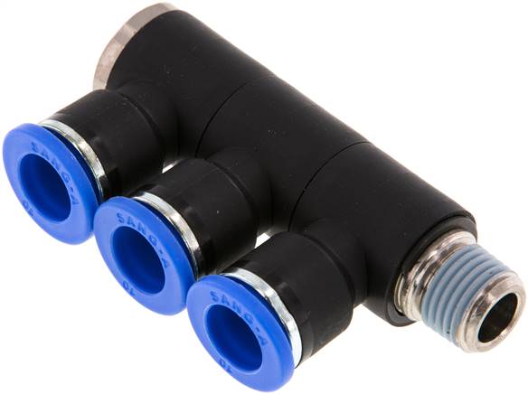 Steck-Mehrfachverteiler, 3-fach R 1/4"-10mm, IQS-Standard