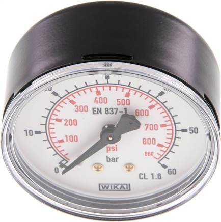 Manometer waagerecht (ST/Ms), 63mm, 0 - 60 bar, G 1/4"