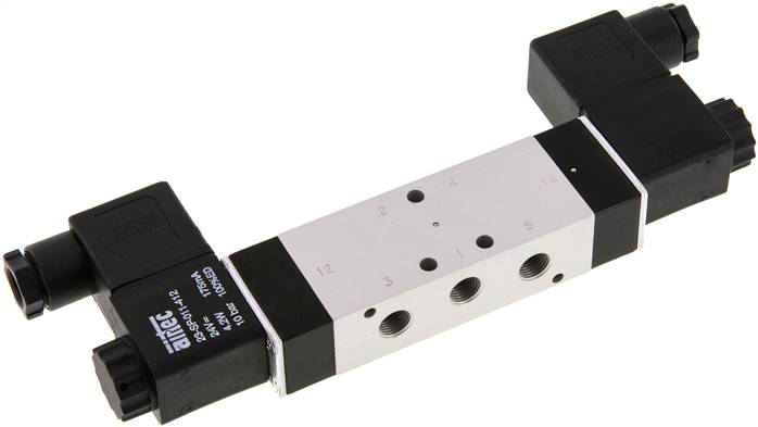 5/3-Wege Magnetventil, G 1/8", Mittelstellung belüftet, 24 V=, NW 6