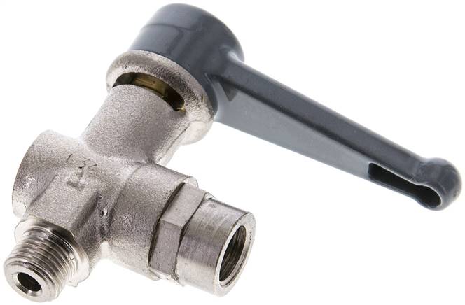 Messing-Winkelkugelhahn, G 1/8" (AG/IG), PN 20